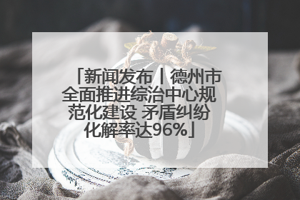 新闻发布丨德州市全面推进综治中心规范化建设 矛盾纠纷化解率达96%