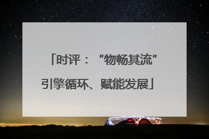 时评：“物畅其流”引擎循环、赋能发展
