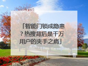 智能门锁成隐患？热搜背后是千万用户的夹手之痛