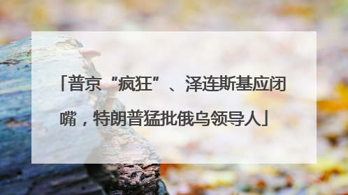 普京“疯狂”、泽连斯基应闭嘴，特朗普猛批俄乌领导人