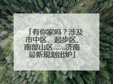 有你家吗？涉及市中区、起步区、南部山区……济南最新规划出炉