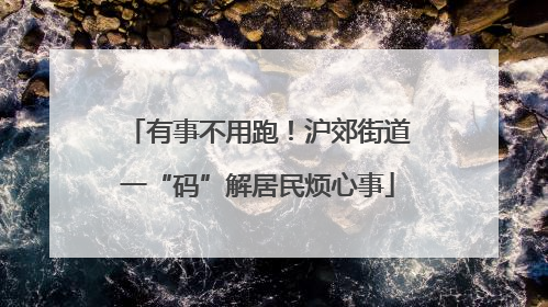 有事不用跑！沪郊街道一“码”解居民烦心事