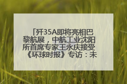 歼35A即将亮相巴黎航展，中航工业沈阳所首席专家王永庆接受《环球时报》专访：未来数量可以有很多