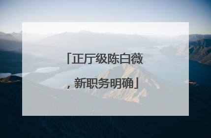 正厅级陈白薇，新职务明确