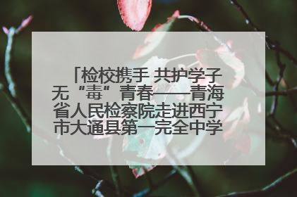 检校携手 共护学子无“毒”青春——青海省人民检察院走进西宁市大通县第一完全中学开展禁毒宣传侧记