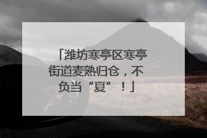 潍坊寒亭区寒亭街道麦熟归仓，不负当“夏”！