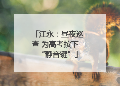 江永：昼夜巡查 为高考按下“静音键”