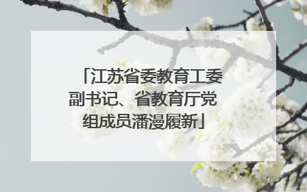 江苏省委教育工委副书记、省教育厅党组成员潘漫履新