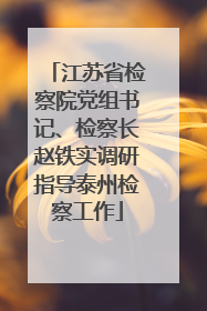 江苏省检察院党组书记、检察长赵铁实调研指导泰州检察工作