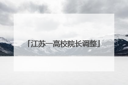 江苏一高校院长调整