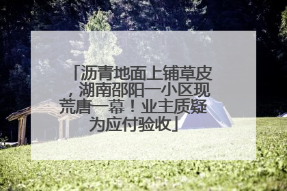 沥青地面上铺草皮，湖南邵阳一小区现荒唐一幕！业主质疑为应付验收