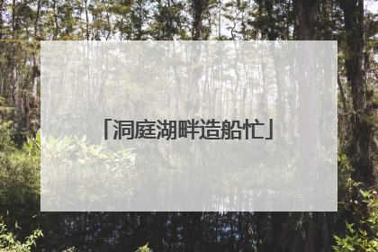 洞庭湖畔造船忙