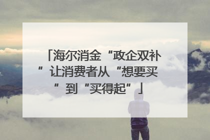 海尔消金“政企双补”让消费者从“想要买”到“买得起”