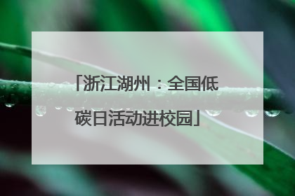 浙江湖州：全国低碳日活动进校园