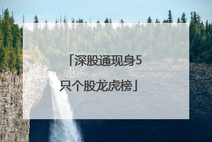深股通现身5只个股龙虎榜