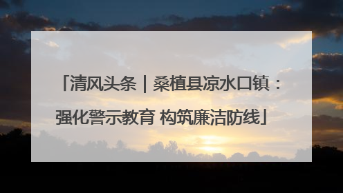 清风头条｜桑植县凉水口镇：强化警示教育 构筑廉洁防线