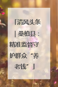 清风头条｜桑植县：精准监督守护群众“养老钱”