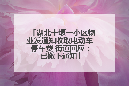 湖北十堰一小区物业发通知收取电动车停车费 街道回应：已撤下通知