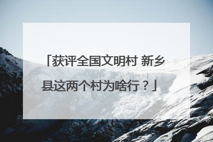获评全国文明村 新乡县这两个村为啥行？