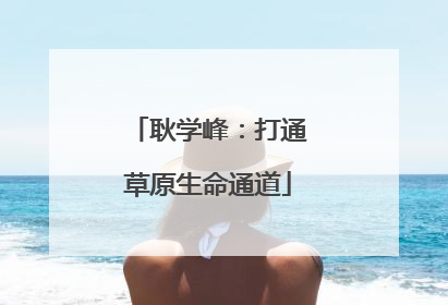耿学峰：打通草原生命通道