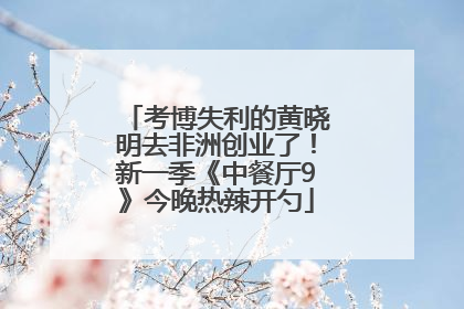 考博失利的黄晓明去非洲创业了！新一季《中餐厅9》今晚热辣开勺