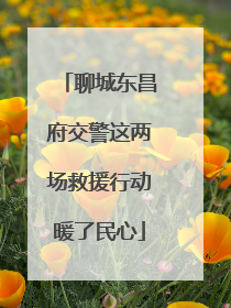 聊城东昌府交警这两场救援行动暖了民心