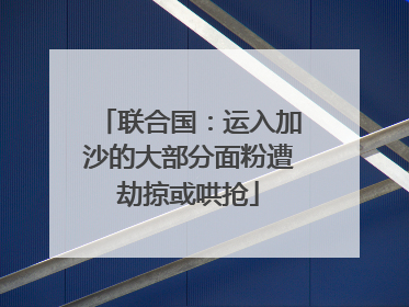 联合国：运入加沙的大部分面粉遭劫掠或哄抢