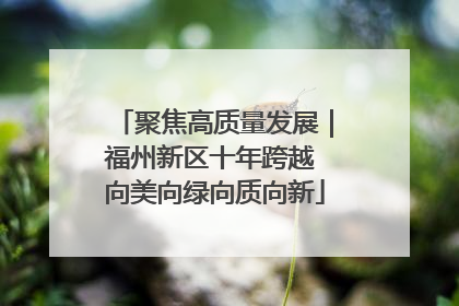 聚焦高质量发展｜福州新区十年跨越 向美向绿向质向新