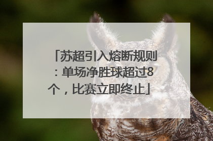 苏超引入熔断规则：单场净胜球超过8个，比赛立即终止