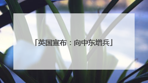 英国宣布：向中东增兵