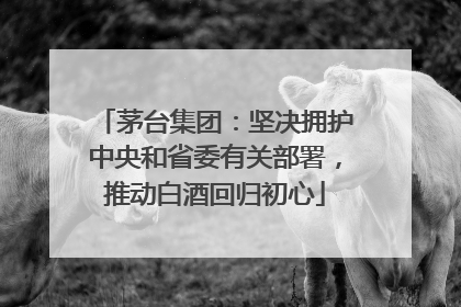 茅台集团：坚决拥护中央和省委有关部署，推动白酒回归初心