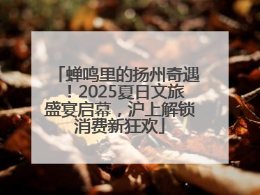 蝉鸣里的扬州奇遇！2025夏日文旅盛宴启幕，沪上解锁消费新狂欢