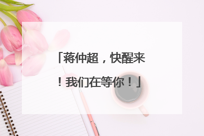 蒋仲超，快醒来！我们在等你！