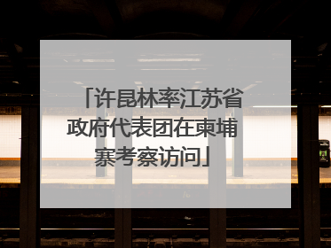 许昆林率江苏省政府代表团在柬埔寨考察访问