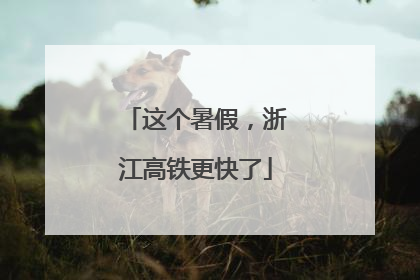 这个暑假，浙江高铁更快了