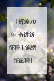 辉煌70年 奋进新征程丨锦绣新旅程