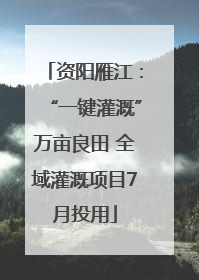 资阳雁江：“一键灌溉”万亩良田 全域灌溉项目7月投用