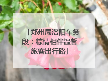 郑州局洛阳车务段：粽情相伴温馨旅客出行路
