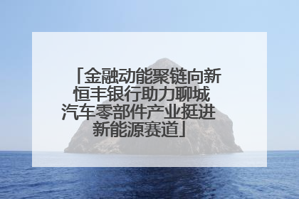 金融动能聚链向新 恒丰银行助力聊城汽车零部件产业挺进新能源赛道
