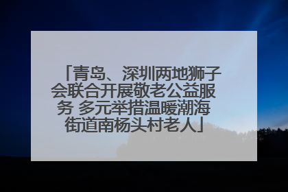 青岛、深圳两地狮子会联合开展敬老公益服务 多元举措温暖潮海街道南杨头村老人
