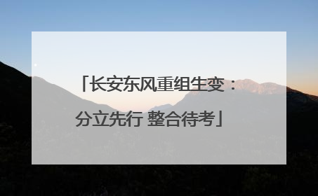 长安东风重组生变：分立先行 整合待考