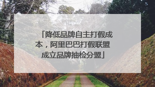 降低品牌自主打假成本，阿里巴巴打假联盟成立品牌抽检分盟