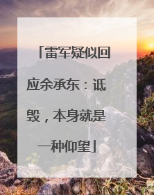 雷军疑似回应余承东：诋毁，本身就是一种仰望