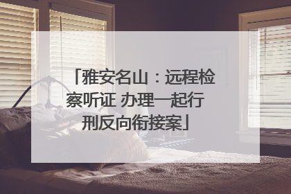 雅安名山：远程检察听证 办理一起行刑反向衔接案
