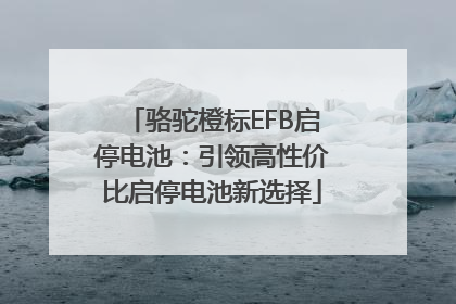 骆驼橙标EFB启停电池：引领高性价比启停电池新选择
