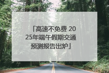 高速不免费 2025年端午假期交通预测报告出炉