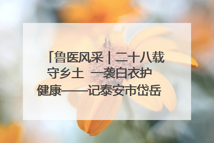 鲁医风采｜二十八载守乡土  一袭白衣护健康——记泰安市岱岳区满庄镇卫生院院长、主任医师张宝喜