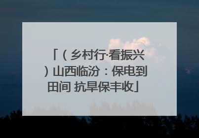 （乡村行·看振兴）山西临汾：保电到田间 抗旱保丰收