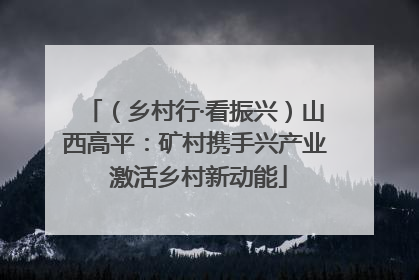 （乡村行·看振兴）山西高平：矿村携手兴产业 激活乡村新动能