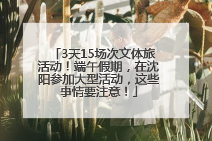 3天15场次文体旅活动！端午假期，在沈阳参加大型活动，这些事情要注意！